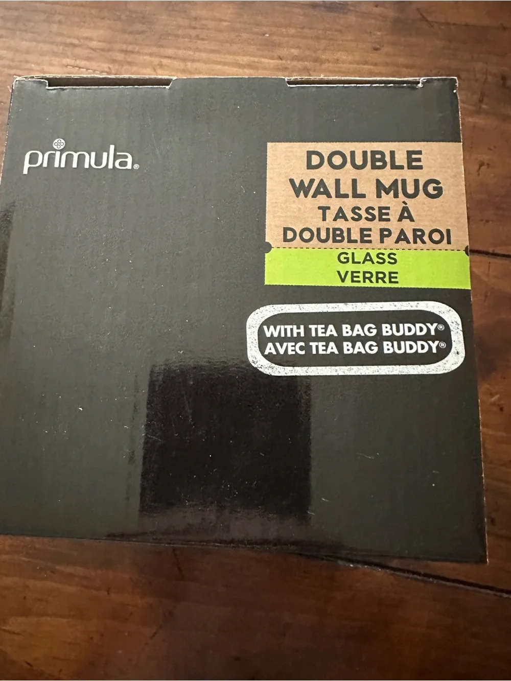Primula Double Wall Glass Mug with Green Tea Bag Buddy